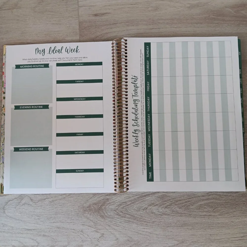 Bloom Planners 2025-2026 Floral Spiral Hard Cover Motivational Monthly Weekly